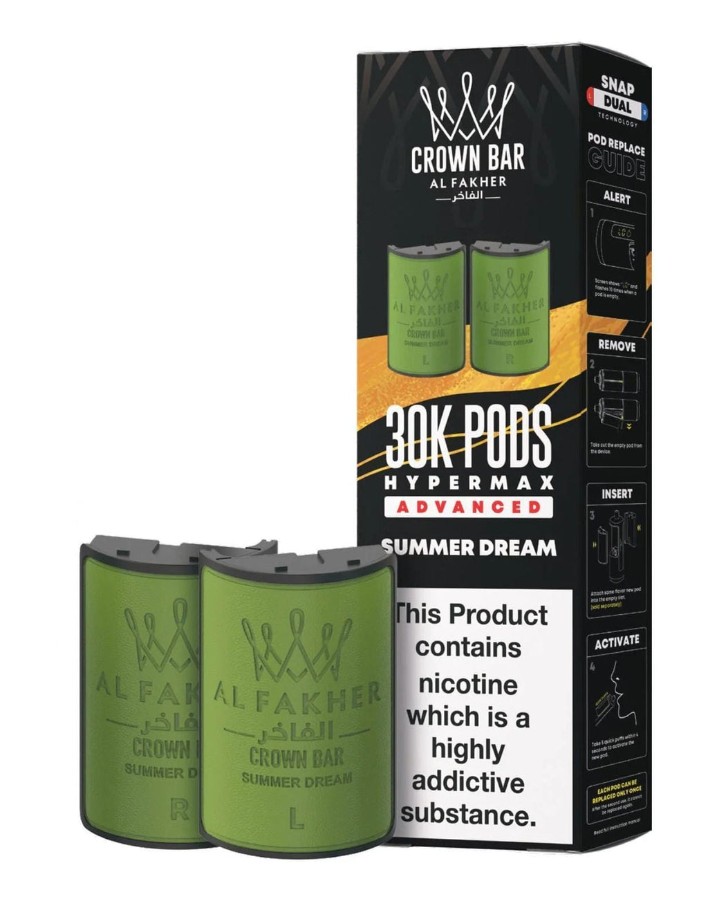 Al Fakher Crown Bar 30K Hypermax Refills Pods - Box of 5