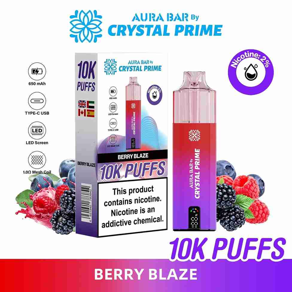 Crystal Prime Aura Bar 10000 Prefilled Pod Kit - Box of 5