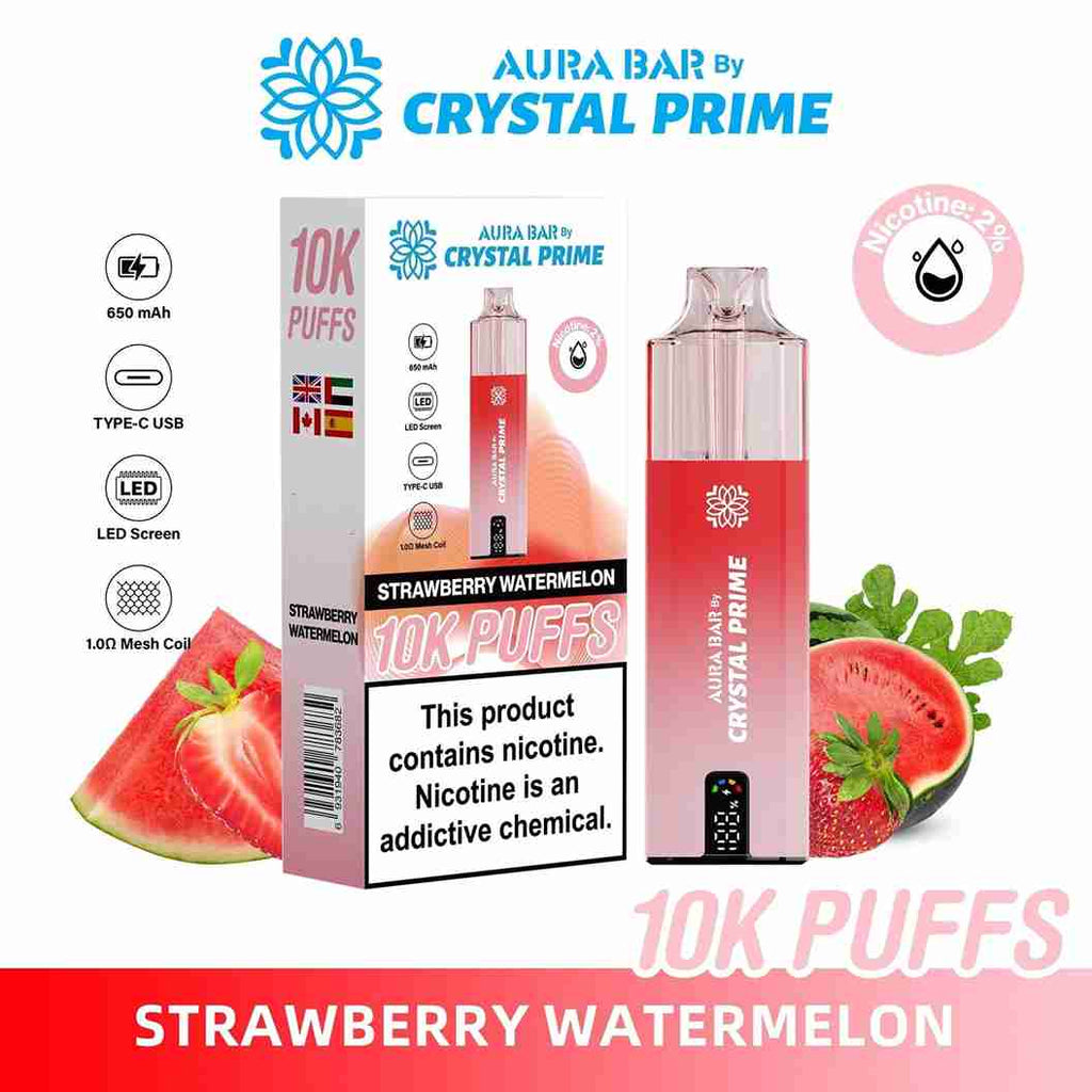 Crystal Prime Aura Bar 10000 Prefilled Pod Kit - Box of 5