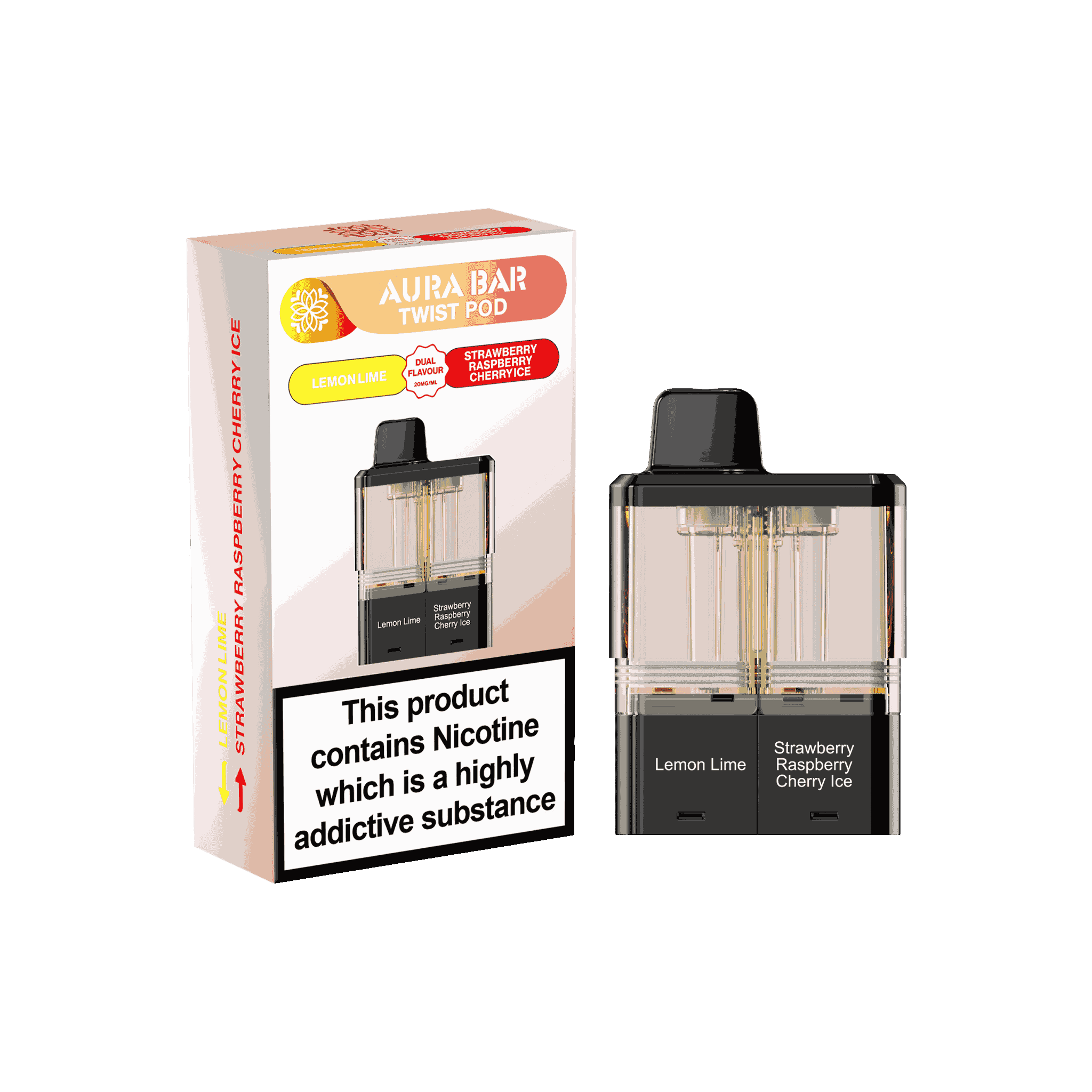 Aura Bar Twist 40k Replacement Pods - Pack of 5 Available In Dual Flavour