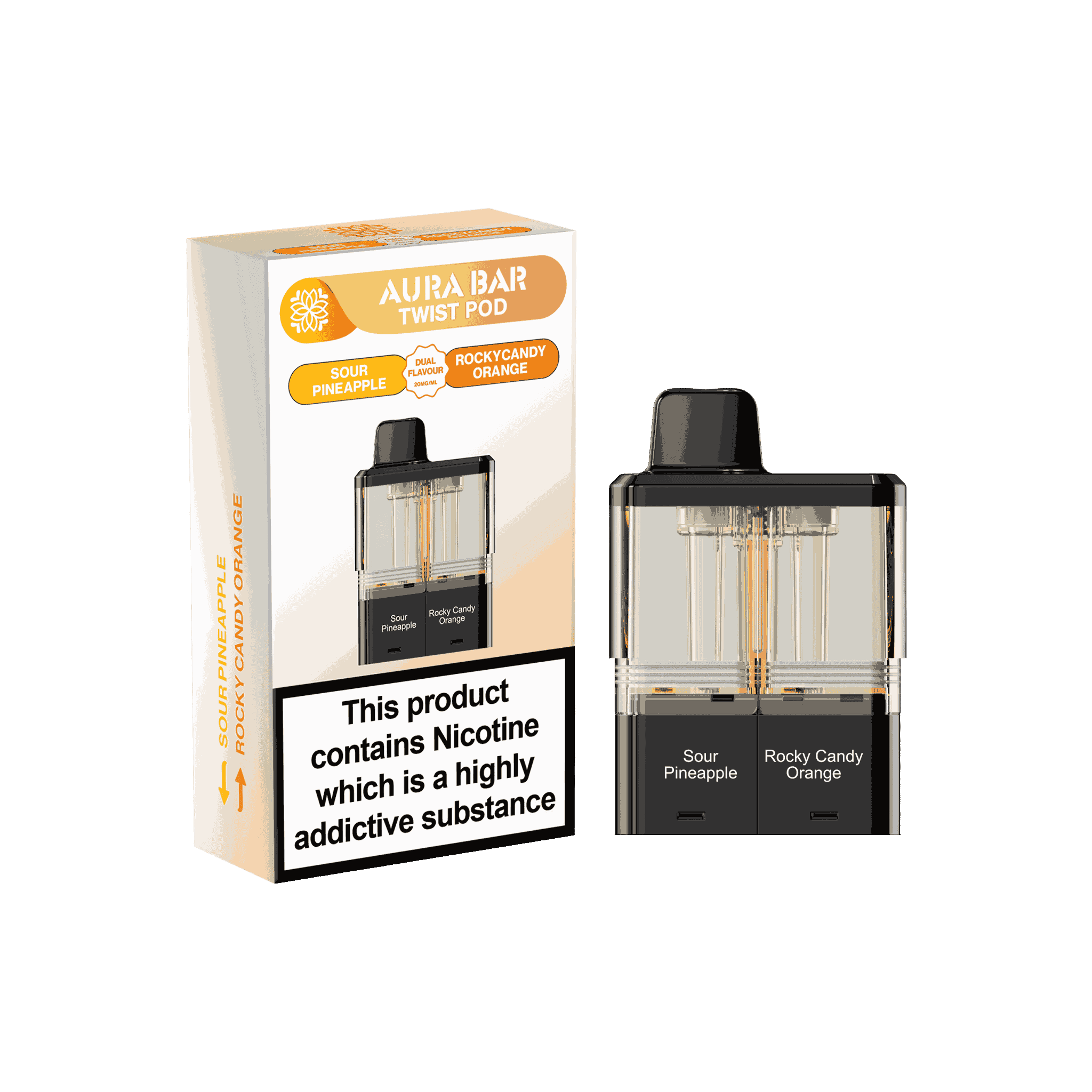 Aura Bar Twist 40k Replacement Pods - Pack of 5 Available In Dual Flavour