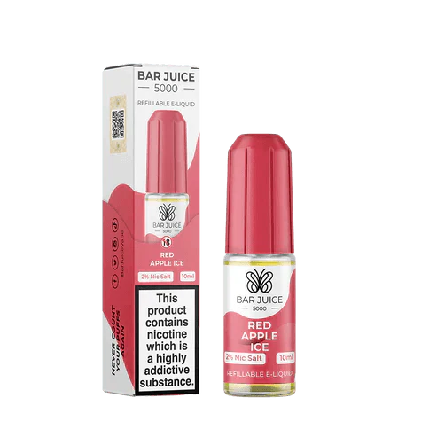 Bar Juice 5000 Nic Salt 10ml - Box of 10 Available In Red Apple Ice Flavour 