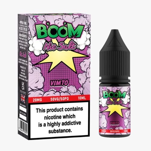 Boom Nic Salt 10ml Pack of 5 Available In Vimto Flavour 