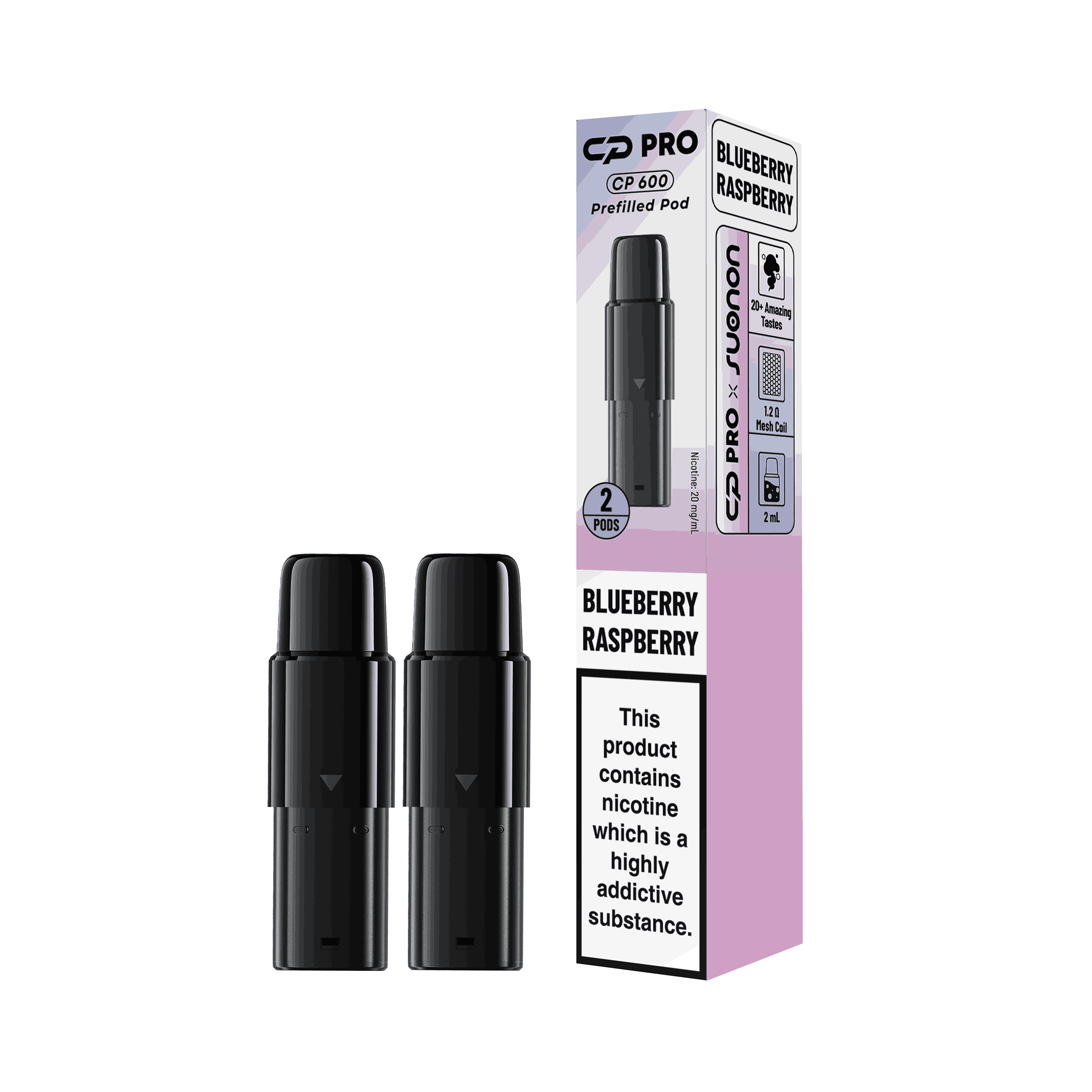 CP Pro 600 Prefilled Vape Pod Kits Pack of 2 -with Blueberry Raspberry flavour