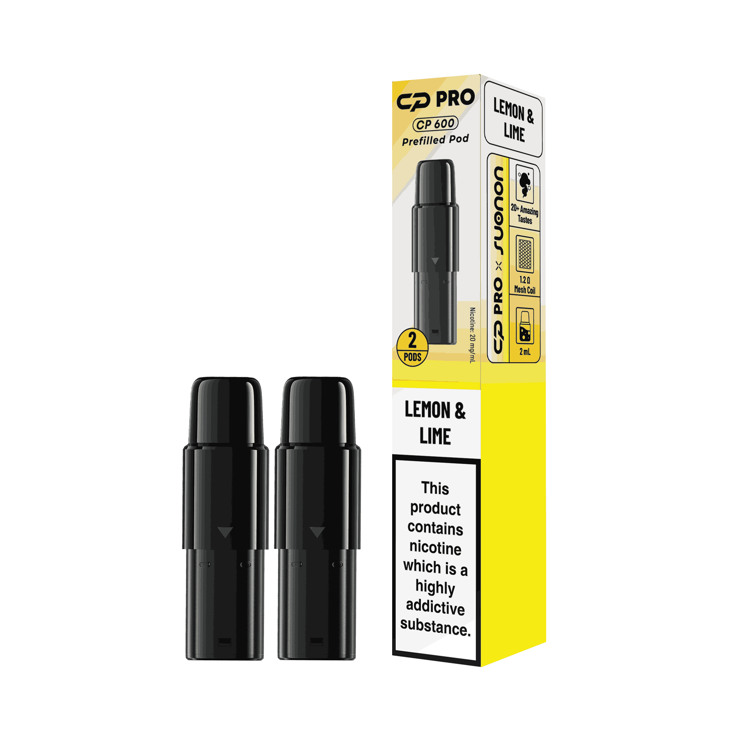 CP Pro 600 Prefilled Vape Pod Kits Pack of 2 -with Lemon Lime flavour