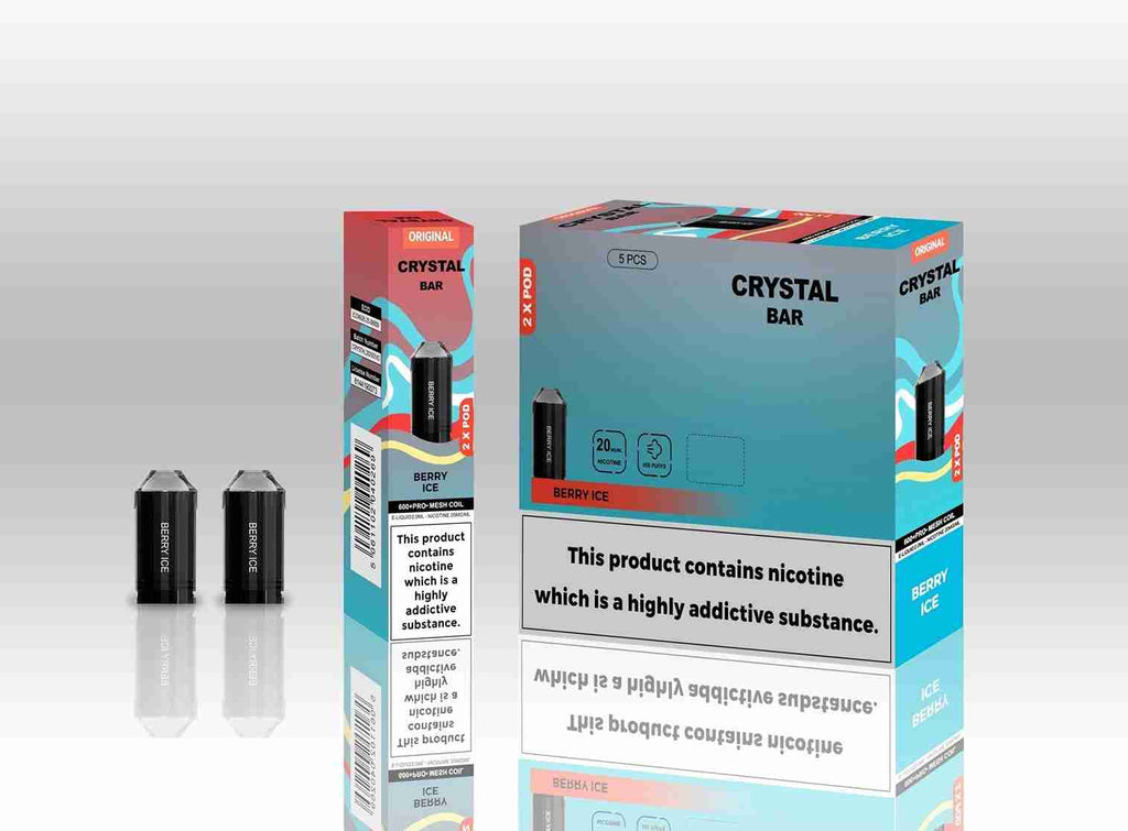 Crystal Bar Original 600 Replacement Pods Pack of 10 - with Gummy Ice flavour Wholesale Price !