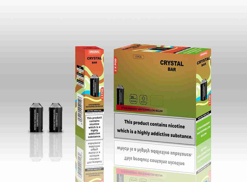 Crystal Bar Original 600 Replacement Pods Pack of 10 - with Strawberry Watermelon Gum flavour Wholesale Price !