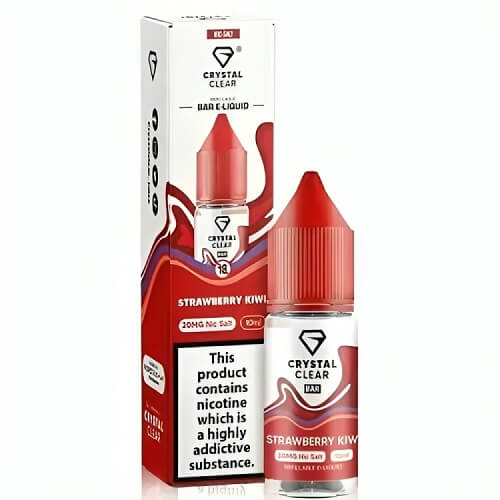 Crystal Clear Nic Salt 10ml Pack of 10, Strawberry Kiwi Flavour 