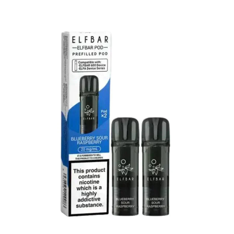 Elf Bar 600 Prefilled Pods - Box of 10 in Blueberry Sour Raspberry Flavour at UK Vaper Wholesale