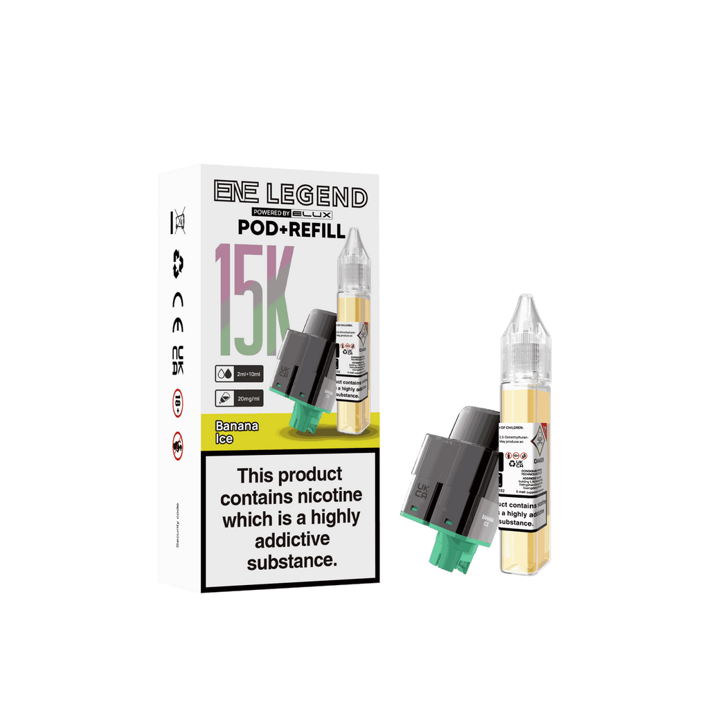 Elux ENE Legend 15k Replacement Pods Pack of 5 - Wholesale Price ! with Banana Ice flavour