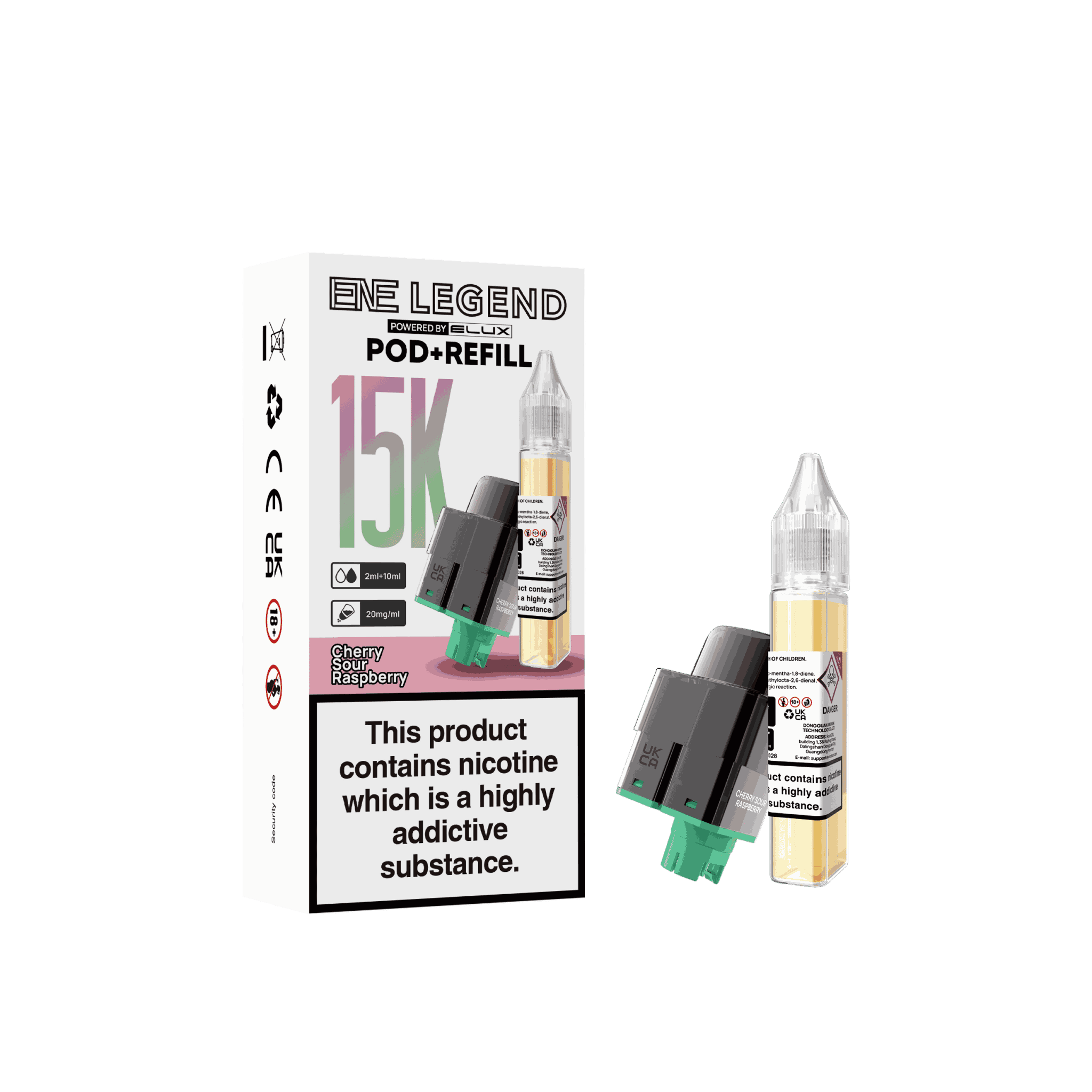 Elux ENE Legend 15k Replacement Pods Pack of 5 - Wholesale Price ! with Cherry Sour Raspberry flavour