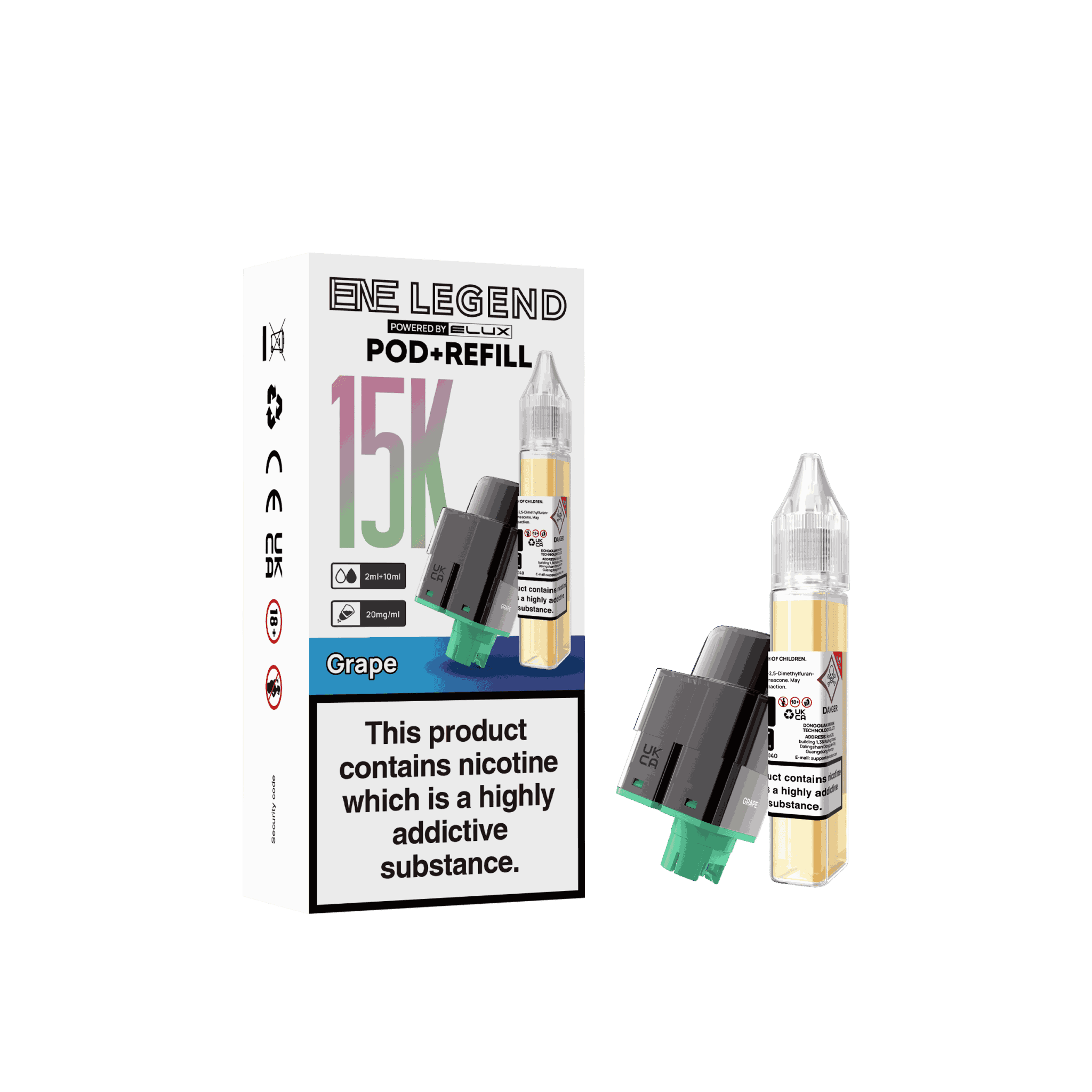 Elux ENE Legend 15k Replacement Pods Pack of 5 - Wholesale Price ! with Grape flavour