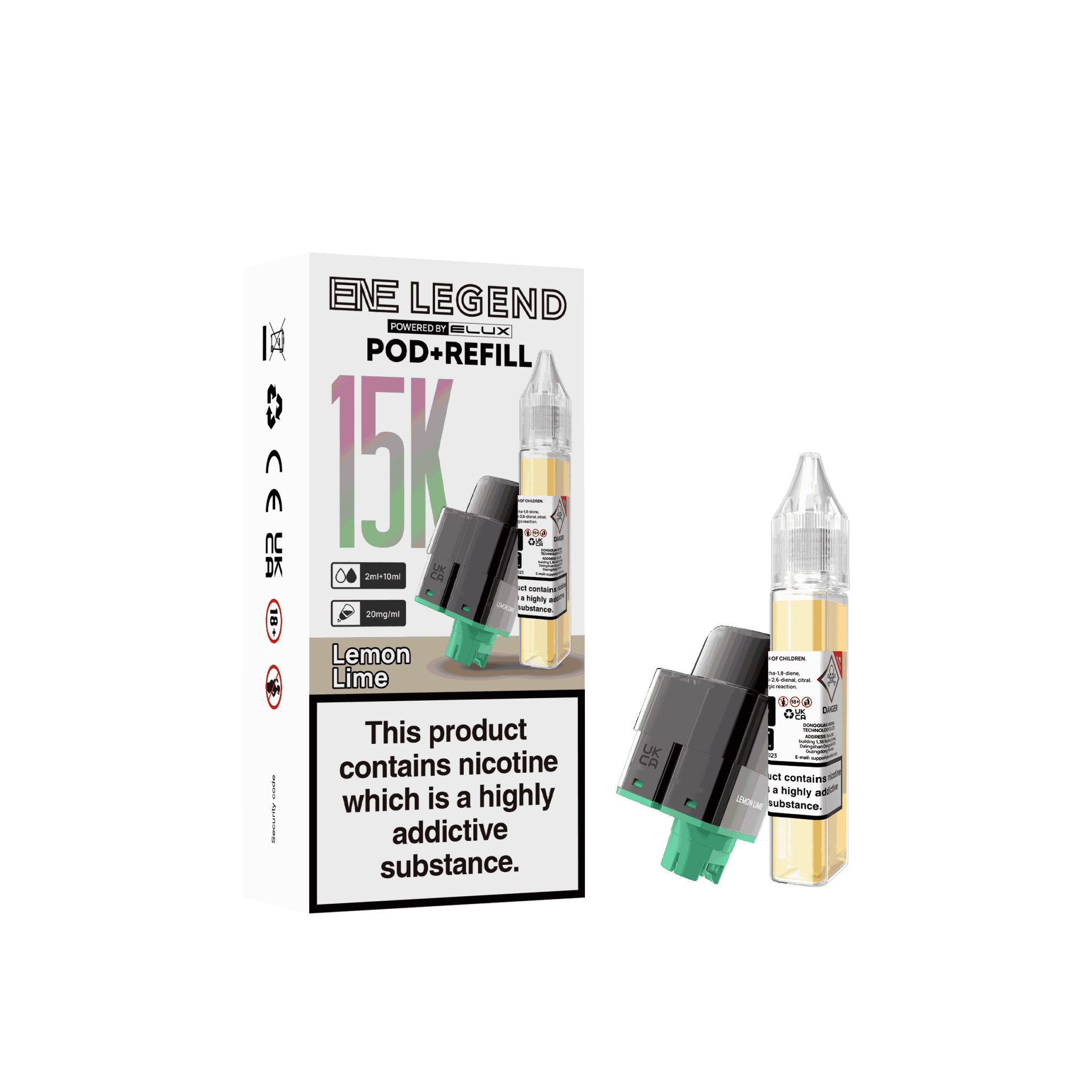 Elux ENE Legend 15k Replacement Pods Pack of 5 - Wholesale Price ! with Lemon Lime flavour