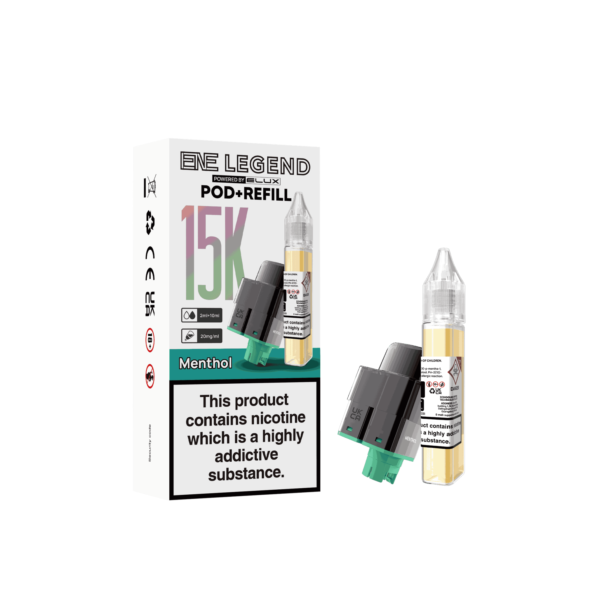Elux ENE Legend 15k Replacement Pods Pack of 5 - Wholesale Price ! with Menthol Flavour