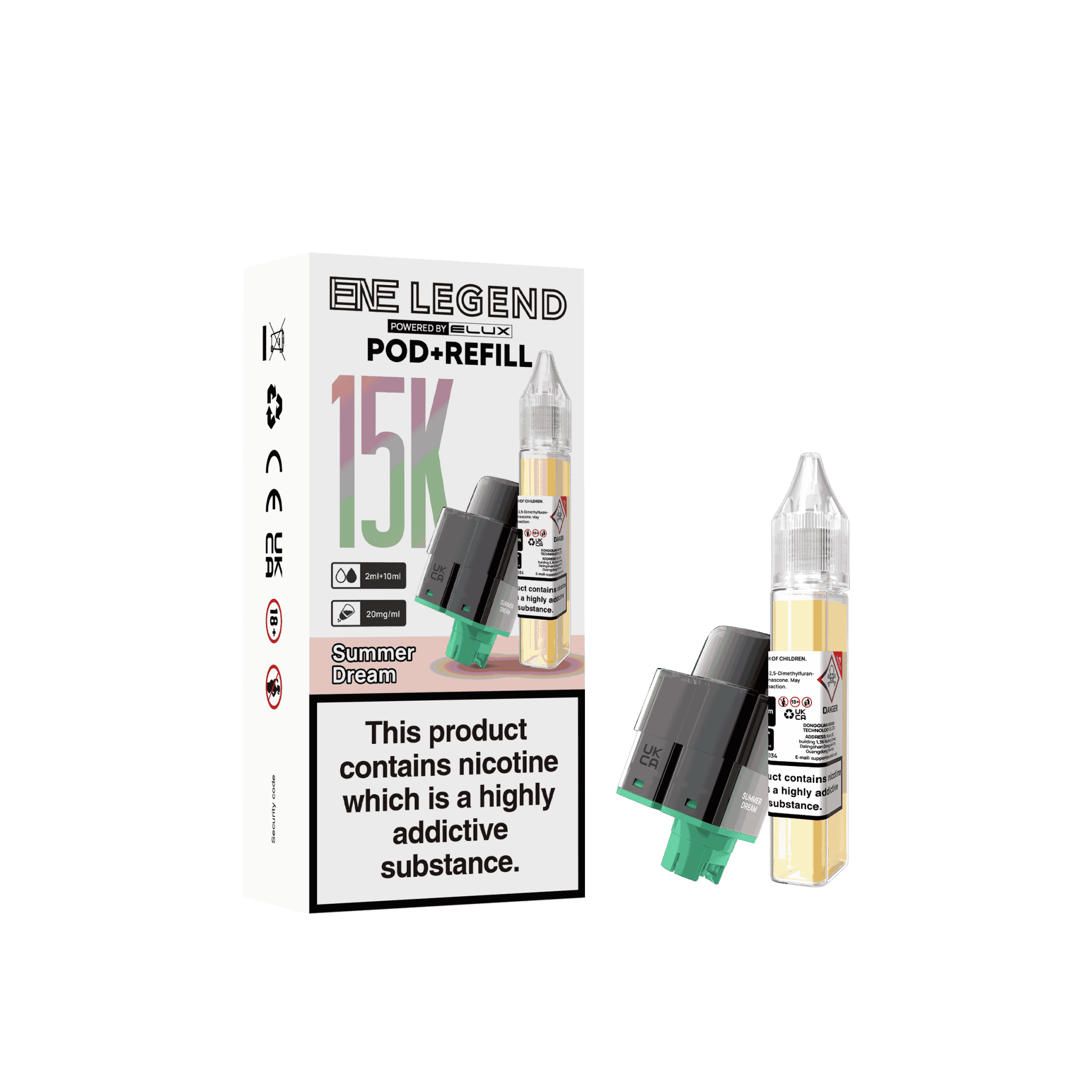 Elux ENE Legend 15k Replacement Pods Pack of 5 - Wholesale Price ! with Summer Dream flavour