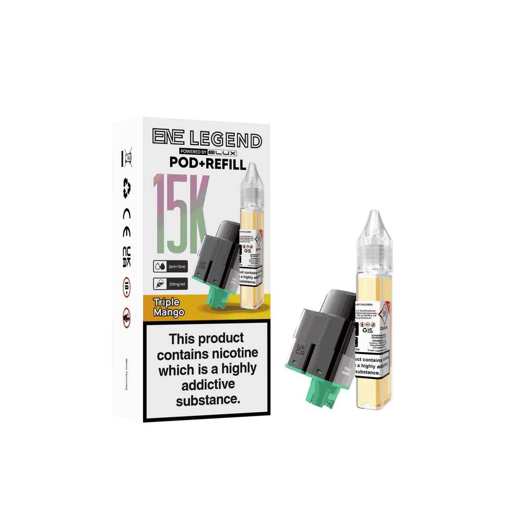 Elux ENE Legend 15k Replacement Pods Pack of 5 - Wholesale Price ! with Triple Mango flavour