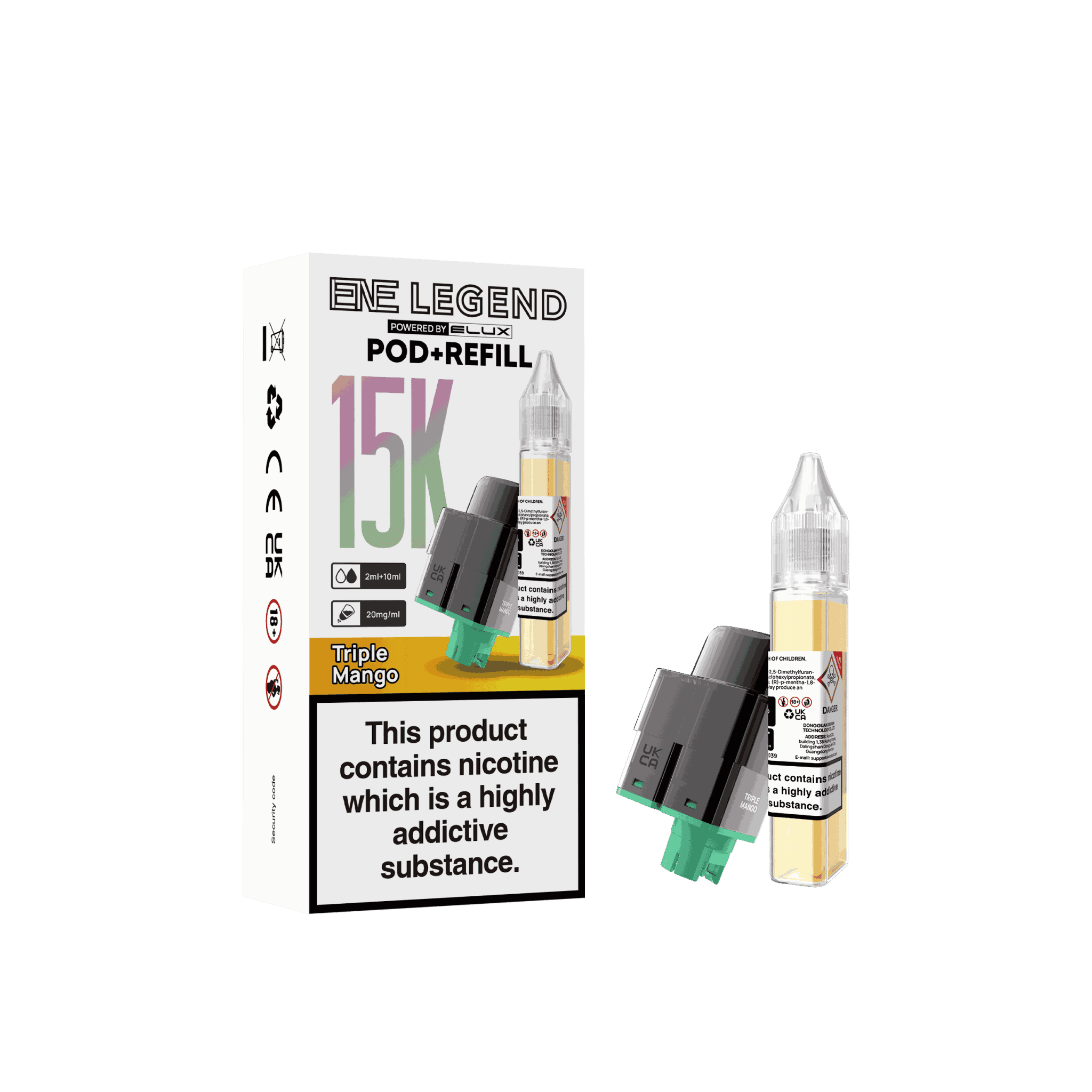 Elux ENE Legend 15k Replacement Pods Pack of 5 - Wholesale Price ! with Triple Mango flavour