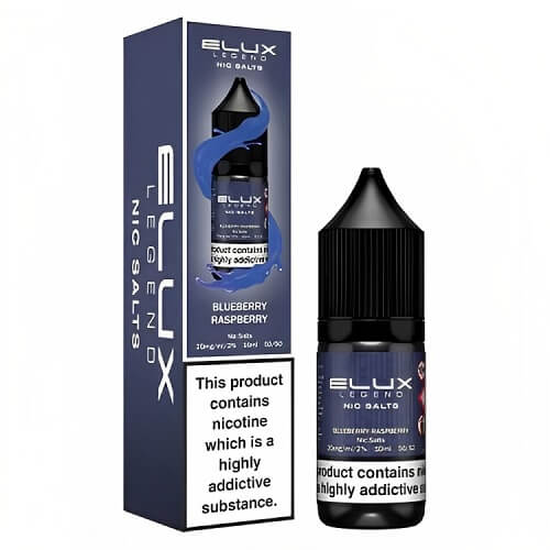 Elux Legend Nic Salt E Liquid 10ml Box of 10, blueberry raspberry Flavour