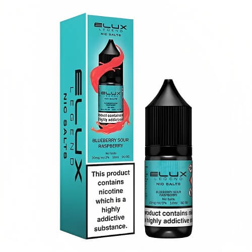 Elux Legend Nic Salt E Liquid 10ml Box of 10, Blueberry Sour Raspberry Flavour