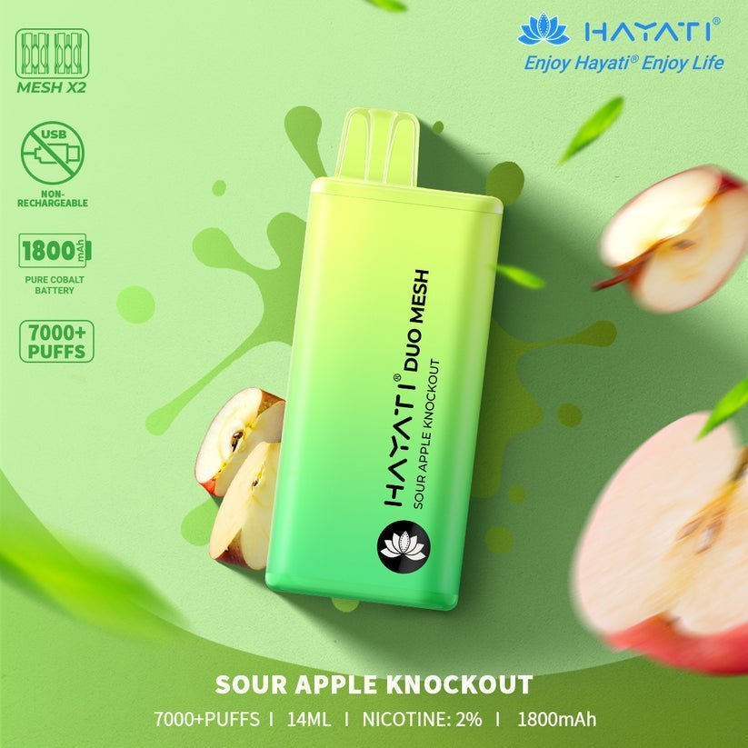 Hayati Duo Mesh 7000 Puffs Disposable Vape - Box of 10 - Flavour