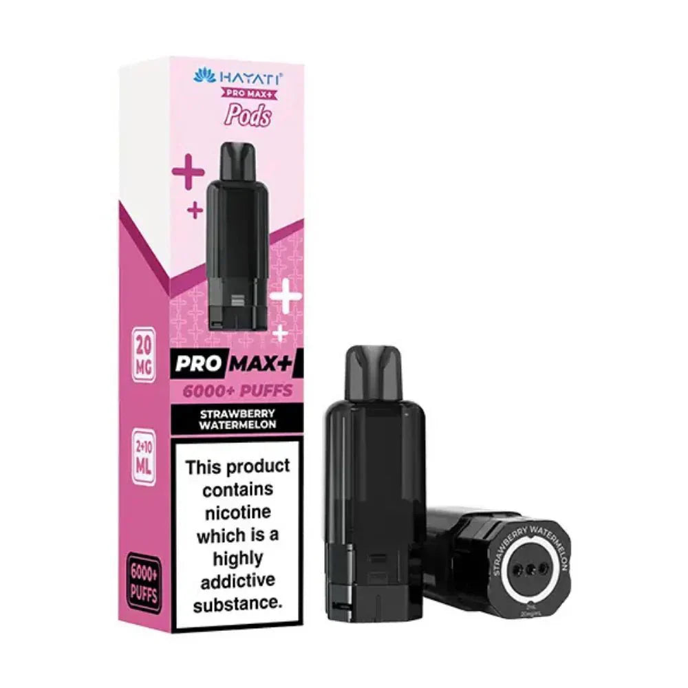 Hayati Pro Max Plus 6000 Puffs Prefilled Pods Box Of 5, Strawberry Watermelon Flavour