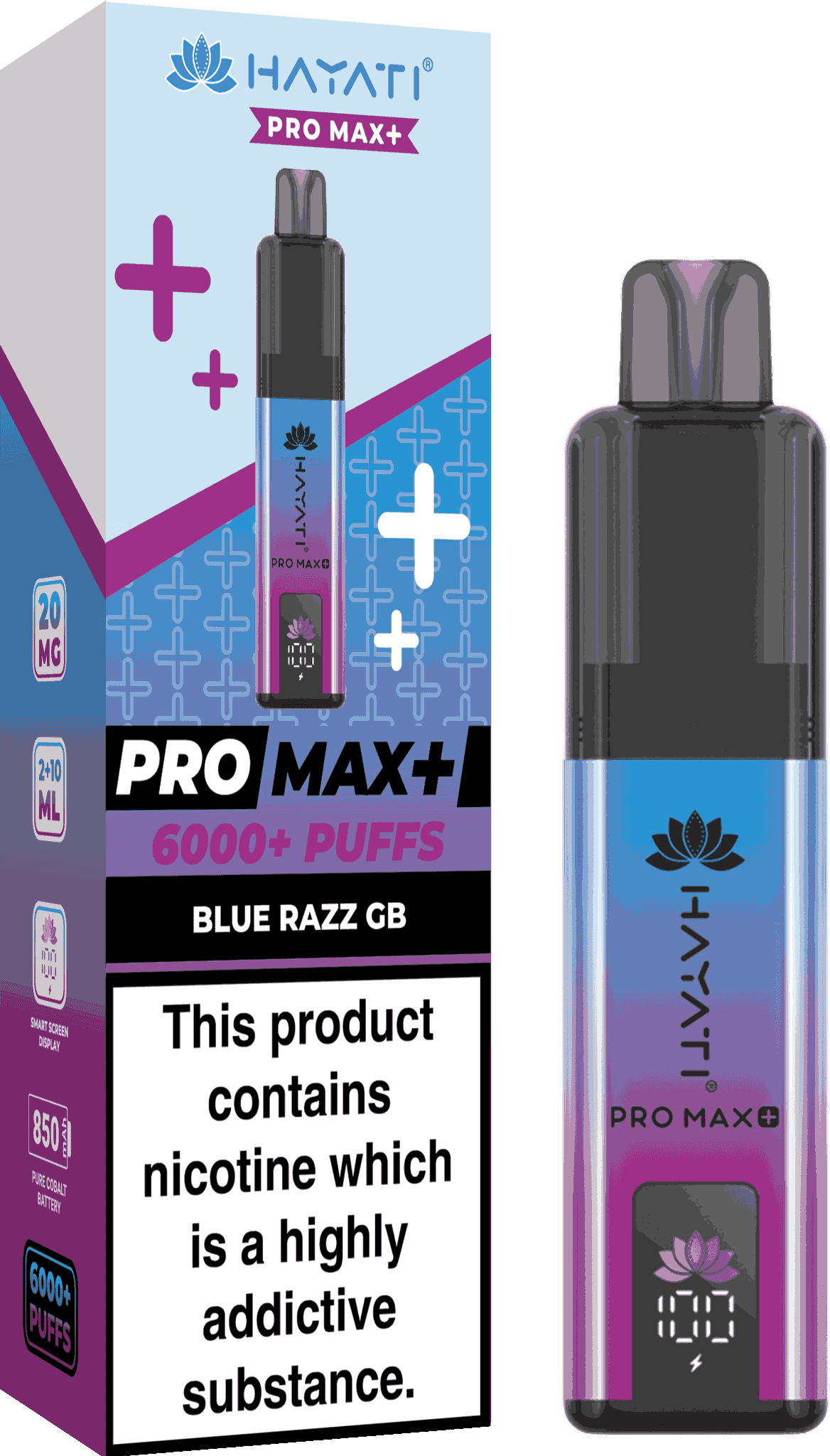 Hayati Pro Max Plus 6000 Vape Box of 5 - Blue Razz GB Flavour