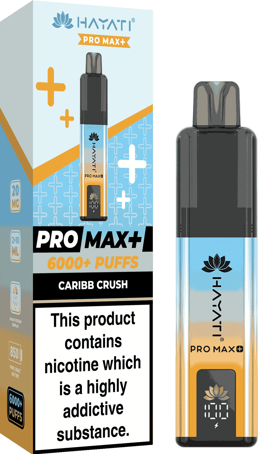 Hayati Pro Max Plus 6000 Vape Box of 5, Flavour Caribb Crush