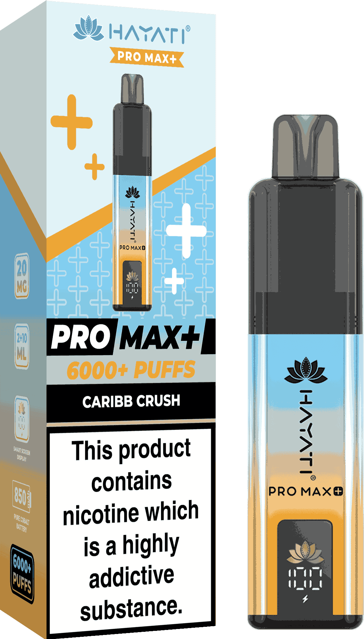 Hayati Pro Max Plus 6000 Vape Box of 5, Flavour Caribb Crush