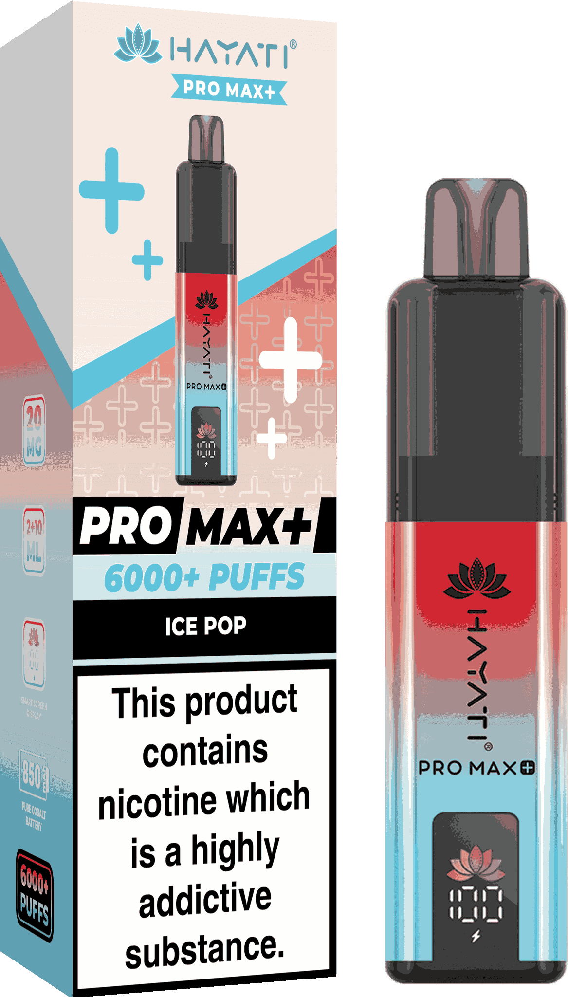 Hayati Pro Max Plus 6000 Vape Box of 5, Ice Pop Flavour