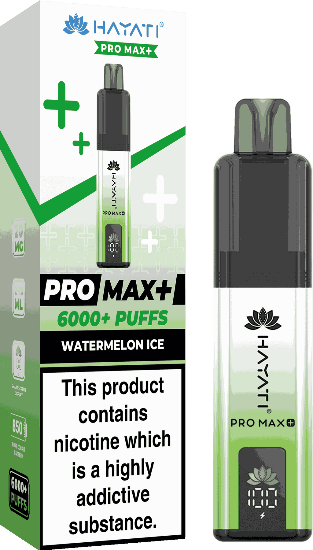 Hayati Pro Max Plus 6000 Vape Box of 5, Watermelon Ice Flavour