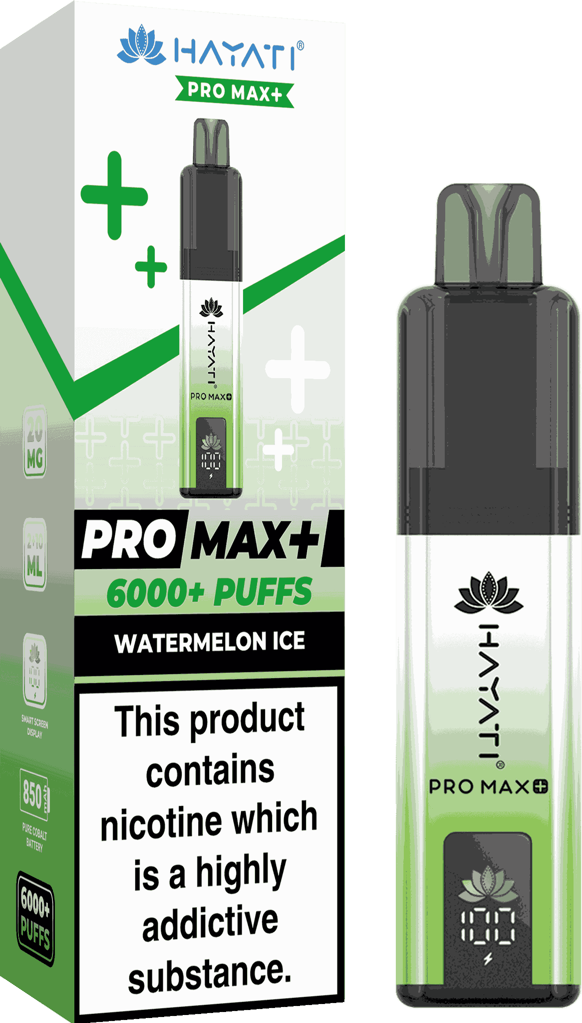 Hayati Pro Max Plus 6000 Vape Box of 5, Watermelon Ice Flavour
