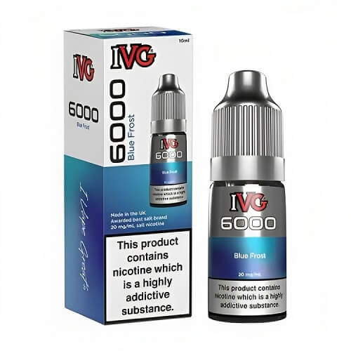 IVG 6000 Nic Salt 10ml Pack of 10 Available In Blue Frost Flavour 