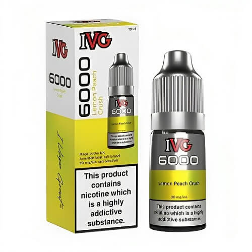IVG 6000 Nic Salt 10ml Pack of 10 Available In Lemon Peach Crush Flavour 