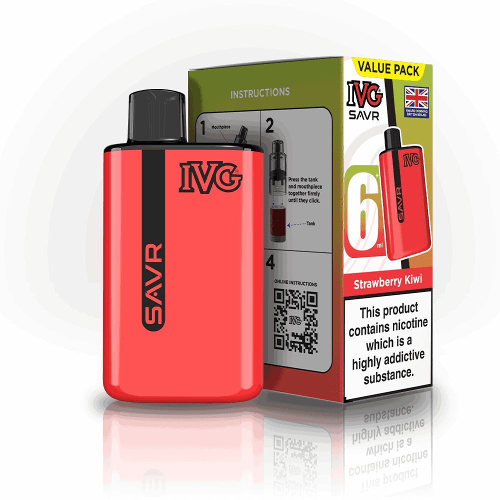 IVG SAVR 3000 Disposable Starter Vape - Pack of 5 - with Strawberry Kiwi flavour