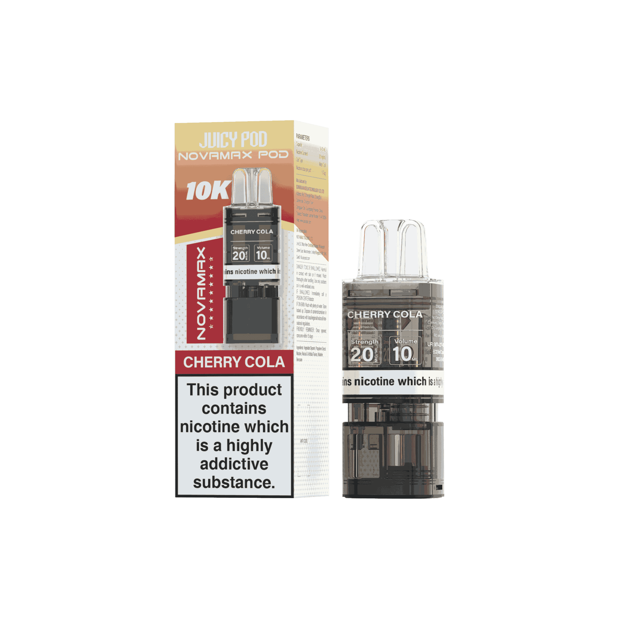 Juicy Pod Novamax 10k Replacement Pods, Cherry Cola Flavour