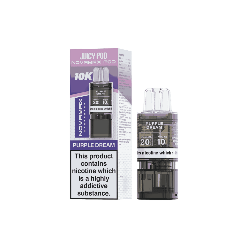 Juicy Pod Novamax 10k Replacement Pods, Purple Dream Flavour