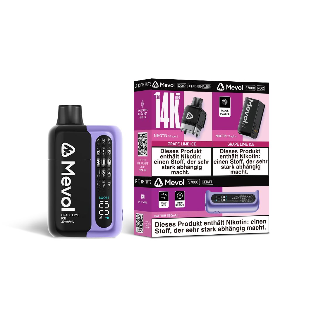 Mevol S7K 14000 Puffs Prefilled Pod Vape Kit - Box of 5