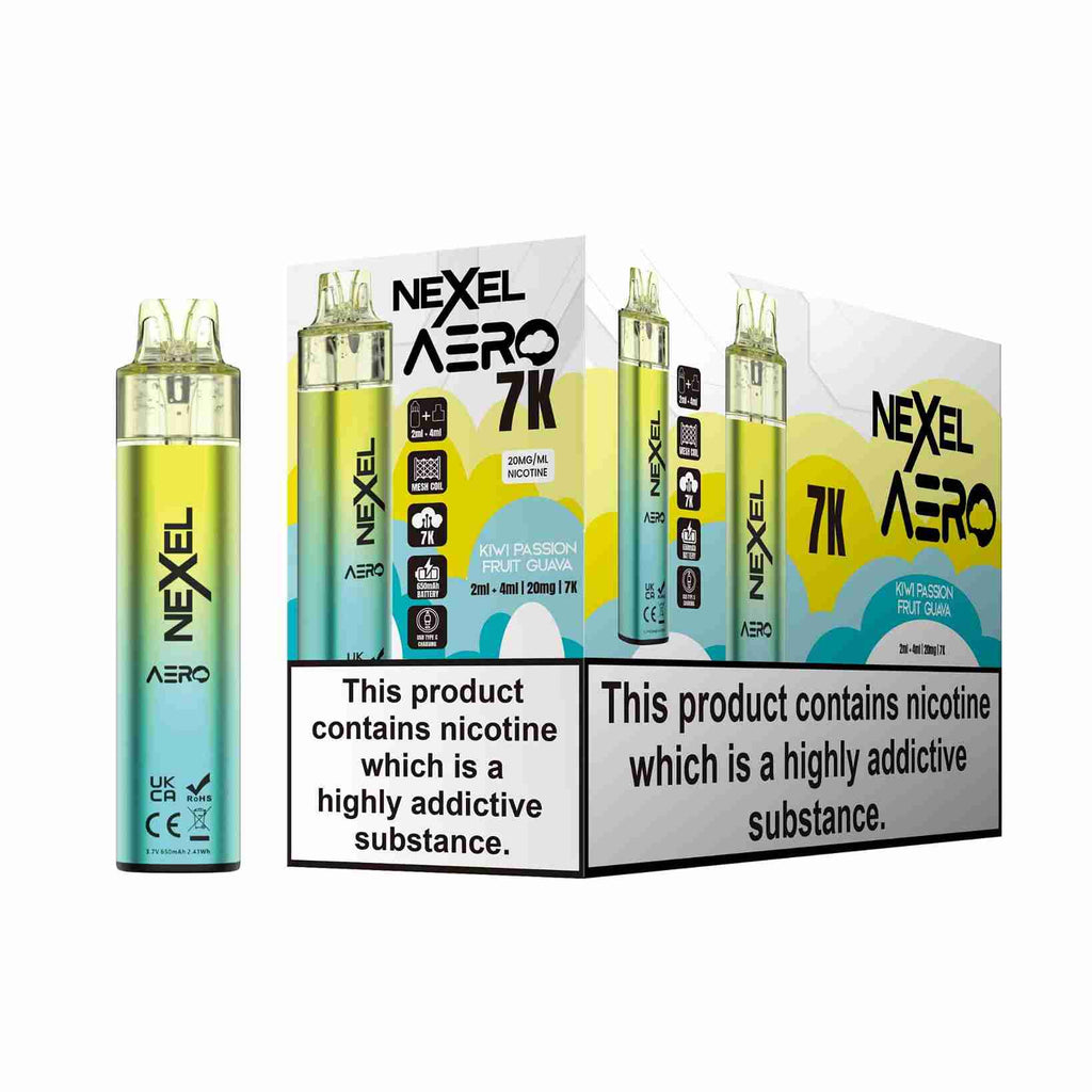 Image Of Nexel Aero 7k Prefilled Pod Vape Kit - Pack of 5 with Kiwi Passion Fruit Guava flavour