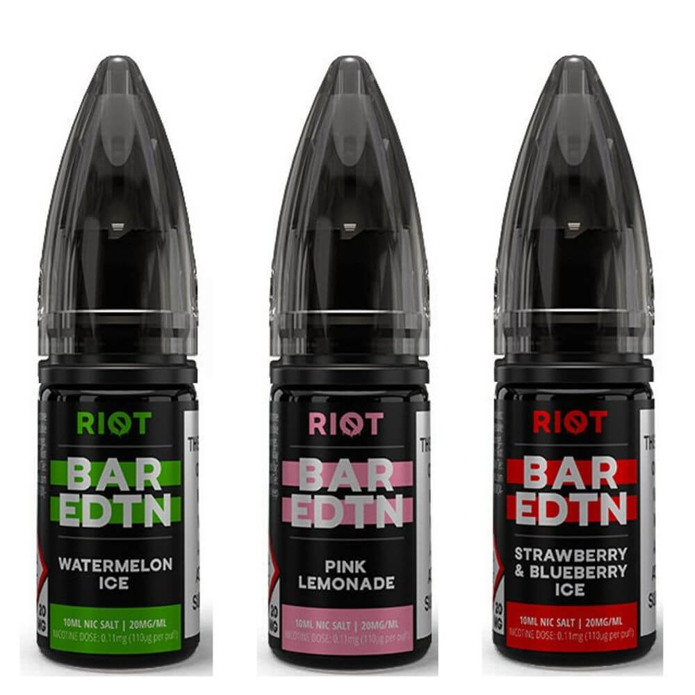 Riot Bar EDTN 10ml Nic Salt E-Liquid 20mg | Pack of 10