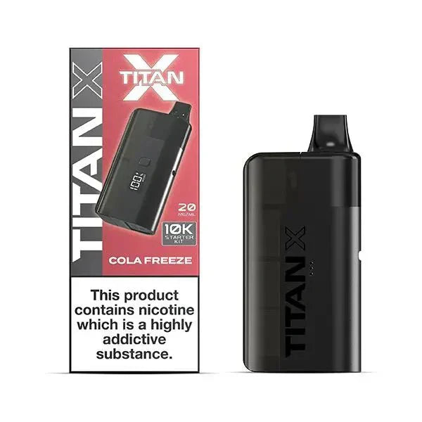 Titan X 10000 Prefilled Vape Pod Kit Box of 5 - available in Cola Freeze Flavor 